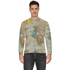 Vintage World Map Men s Fleece Sweatshirt by pakminggu