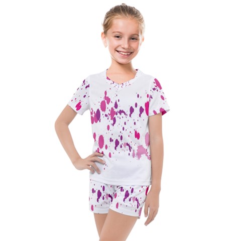 Blot-01  Kids  Mesh T-shirt And Shorts Set by nateshop