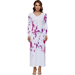 Blot-01  Long Sleeve Longline Maxi Dress by nateshop