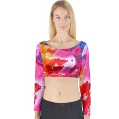 Colorful-100 Long Sleeve Crop Top