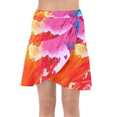 Colorful-100 Wrap Front Skirt by nateshop