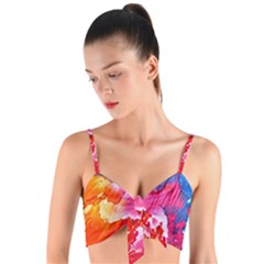 Colorful-100 Woven Tie Front Bralet