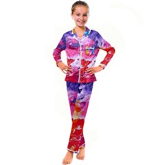 Colorful-100 Kids  Satin Long Sleeve Pajamas Set by nateshop