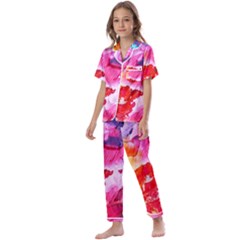 Colorful-100 Kids  Satin Short Sleeve Pajamas Set by nateshop
