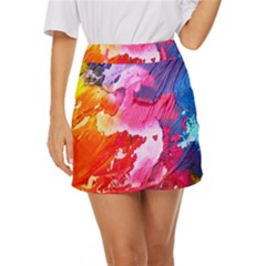 Colorful-100 Mini Front Wrap Skirt by nateshop