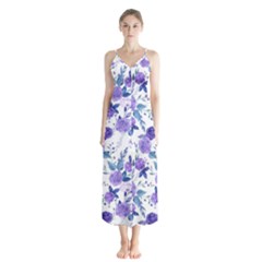 Violet-01 Button Up Chiffon Maxi Dress by nateshop