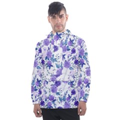 Violet-01 Men s Front Pocket Pullover Windbreaker by nateshop