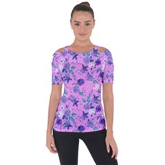 Violet-02 Shoulder Cut Out Short Sleeve Top by nateshop