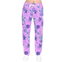 Violet-02 Women Velvet Drawstring Pants by nateshop