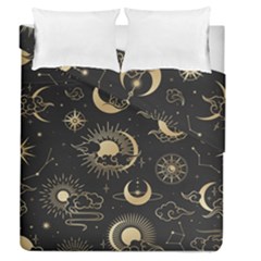 Asian Seamless Pattern With Clouds Moon Sun Stars Vector Collection Oriental Chinese Japanese Korean Duvet Cover Double Side (queen Size) by pakminggu