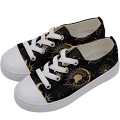 Asian Seamless Pattern With Clouds Moon Sun Stars Vector Collection Oriental Chinese Japanese Korean Kids  Low Top Canvas Sneakers by pakminggu