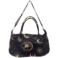 Asian Seamless Pattern With Clouds Moon Sun Stars Vector Collection Oriental Chinese Japanese Korean Removable Strap Handbag by pakminggu