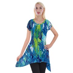 Painting-01 Short Sleeve Side Drop Tunic by nateshop