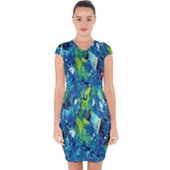 Painting-01 Capsleeve Drawstring Dress  by nateshop