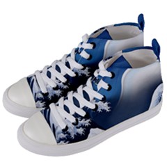 The Great Wave Off Kanagawa Women s Mid-top Canvas Sneakers by pakminggu