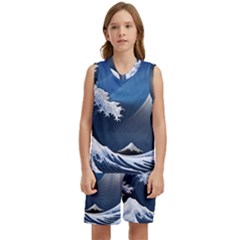 The Great Wave Off Kanagawa Kids  Basketball Mesh Set by pakminggu