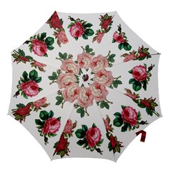 Roses-white Hook Handle Umbrellas (Large)