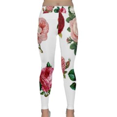 Roses-white Classic Yoga Leggings by nateshop