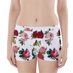 Roses-white Boyleg Bikini Wrap Bottoms by nateshop