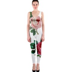 Roses-white One Piece Catsuit by nateshop