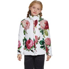 Roses-white Kids  Puffer Bubble Jacket Coat by nateshop