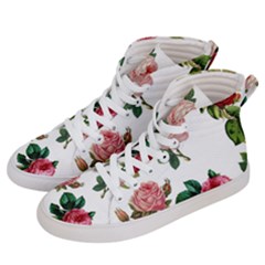 Roses-white Men s Hi-top Skate Sneakers