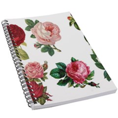 Roses-white 5 5  X 8 5  Notebook