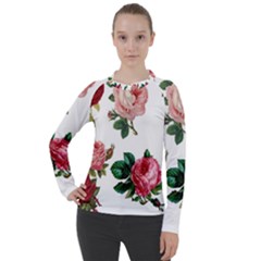 Roses-white Women s Pique Long Sleeve T-Shirt