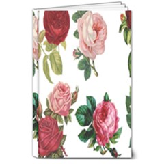 Roses-white 8  X 10  Hardcover Notebook