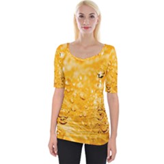 Water-gold Wide Neckline T-shirt