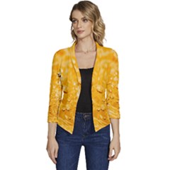 Water-gold Women s Casual 3/4 Sleeve Spring Jacket