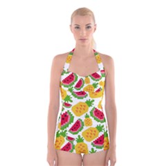 Watermelon -12 Boyleg Halter Swimsuit  by nateshop