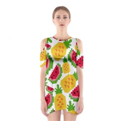 Watermelon -12 Shoulder Cutout One Piece Dress by nateshop