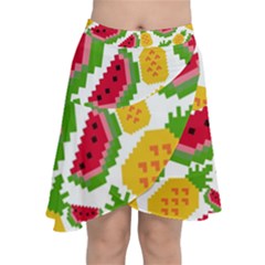 Watermelon -12 Chiffon Wrap Front Skirt by nateshop