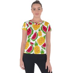 Watermelon -12 Short Sleeve Sports Top  by nateshop