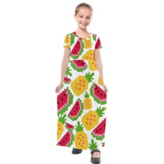 Watermelon -12 Kids  Short Sleeve Maxi Dress by nateshop