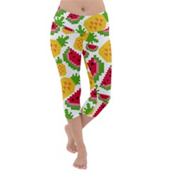 Watermelon -12 Lightweight Velour Capri Yoga Leggings