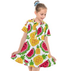 Watermelon -12 Kids  Short Sleeve Shirt Dress by nateshop