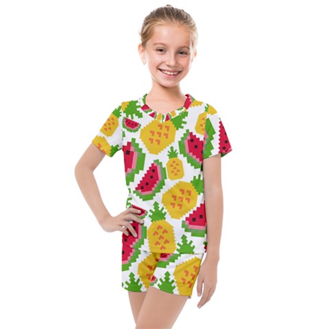 Watermelon -12 Kids  Mesh T-shirt And Shorts Set by nateshop