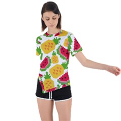 Watermelon -12 Asymmetrical Short Sleeve Sports T-shirt by nateshop