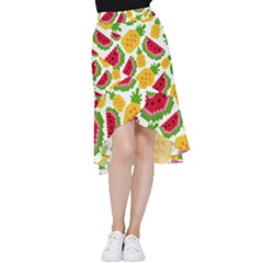 Watermelon -12 Frill Hi Low Chiffon Skirt by nateshop