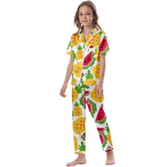 Watermelon -12 Kids  Satin Short Sleeve Pajamas Set by nateshop