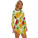 Watermelon -12 Womens Long Sleeve Shirt Dress View3