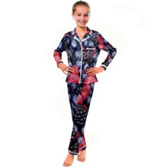 Berries-01 Kids  Satin Long Sleeve Pajamas Set by nateshop