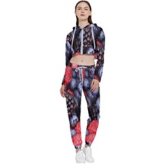 Berries-01 Cropped Zip Up Lounge Set by nateshop