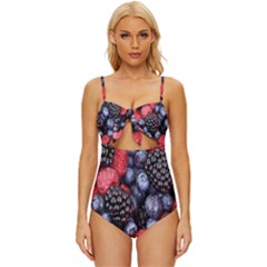 Berries-01 Knot Front One-piece Swimsuit by nateshop