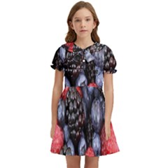 Berries-01 Kids  Bow Tie Puff Sleeve Dress by nateshop