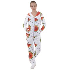 Seamless Background Pattern With Watermelon Slices Women s Tracksuit by pakminggu