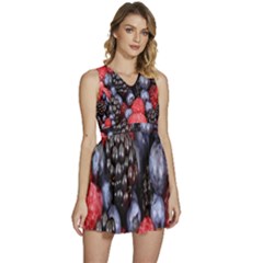 Berries-01 Sleeveless High Waist Mini Dress