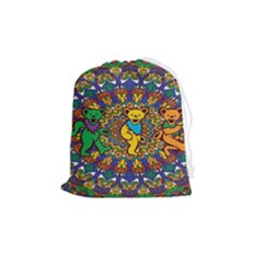 Dead Dancing Bears Grateful Dead Pattern Drawstring Pouch (medium) by Grandong